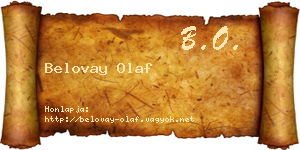 Belovay Olaf névjegykártya